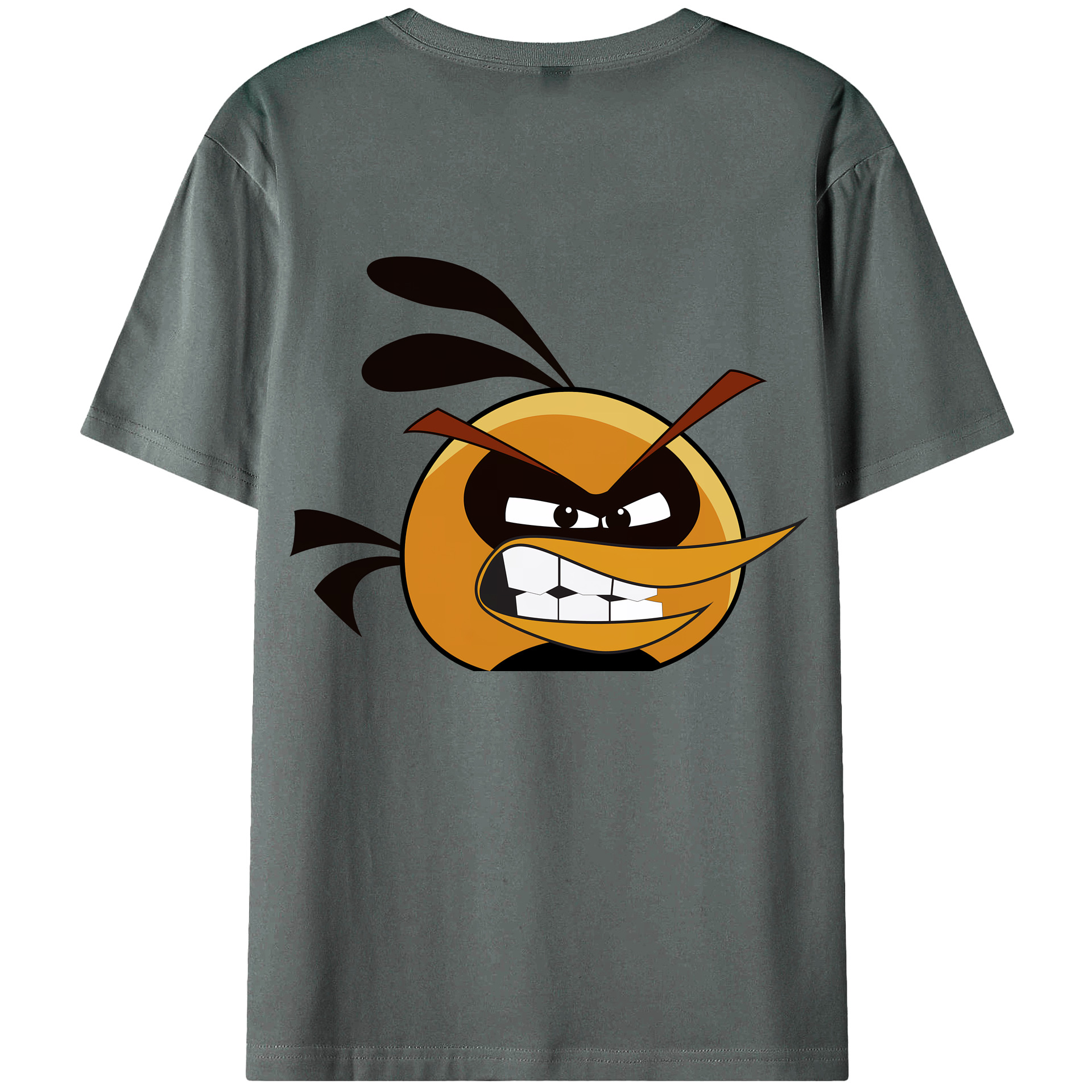 （画像用） Angry Birds アングリーバード 綿100％ メンズ半袖Tシャツ（バックプリント） 通気性